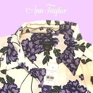 *NWT* Ann Taylor floral popover blouse